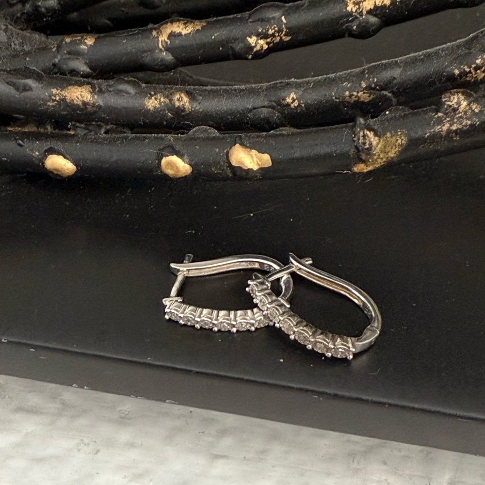 Elegant Silver Hoop Earrings - Picture 8 of 9